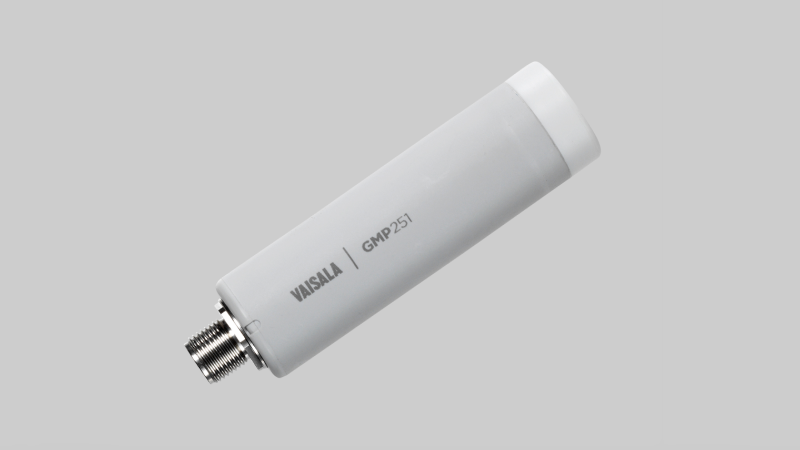 The Vaisala CARBOCAP® Carbon Dioxide Probe GMP251 is an intelligent, stand-alone, %-level probe for stable and accurate CO2 measurements.