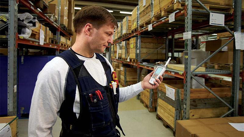 Man in a warehouse