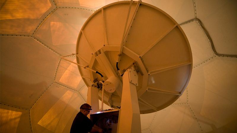 Vaisala weather radar being installed