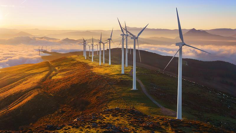 Image of wind project located in complex terrain