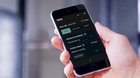 Using Vaisala's Humidity Calculator on a mobile phone