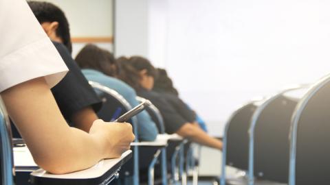 Students in a class room
