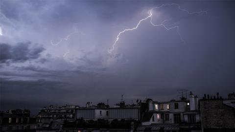Lightning over France