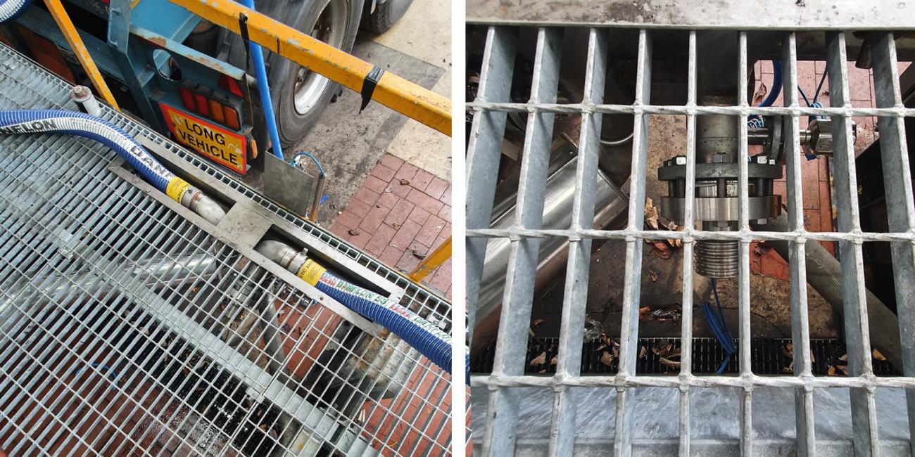 Truck unloading station