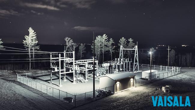 Substation at night