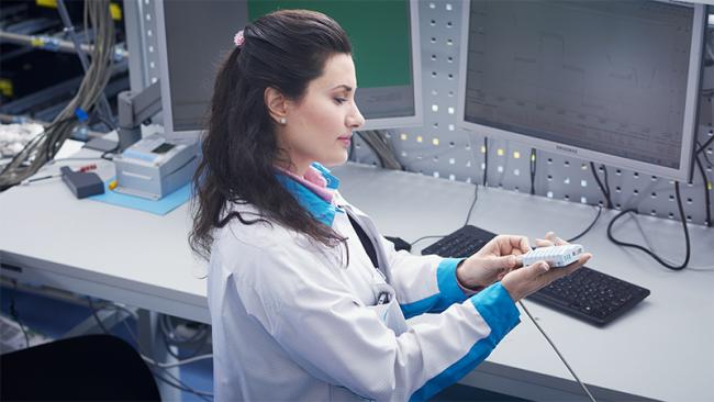 Calibration service center worker