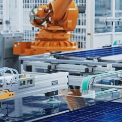 Production Line with Industrial Robot Arms